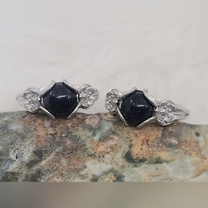 Blue Sandstone Adjustable Ring ✨ | Sparkly Midnight Stone Ring | Celestial Jewel